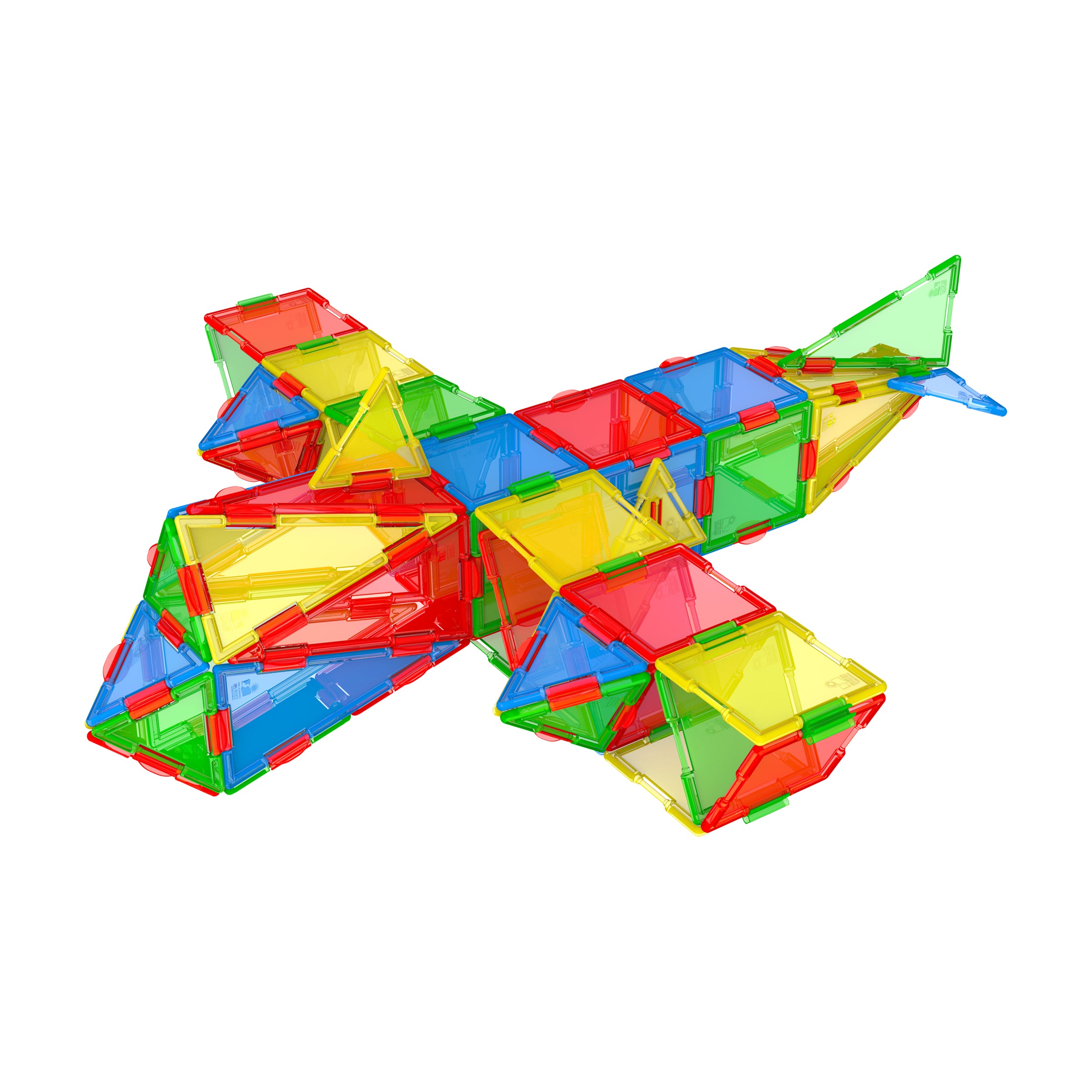 Alternative view of Techno Tiles Geometric Snap & Build Set - Primary Colors, 240+ Pieces