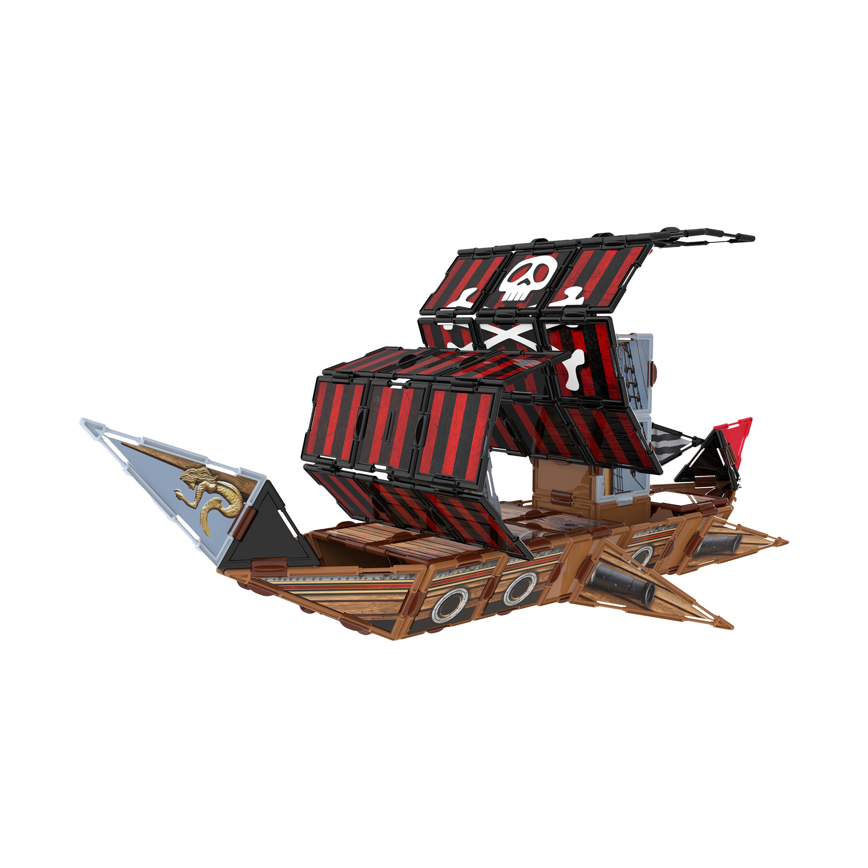 Alternative view of Techno Tiles Pirate Ship Construction Set - 200+ Pieces