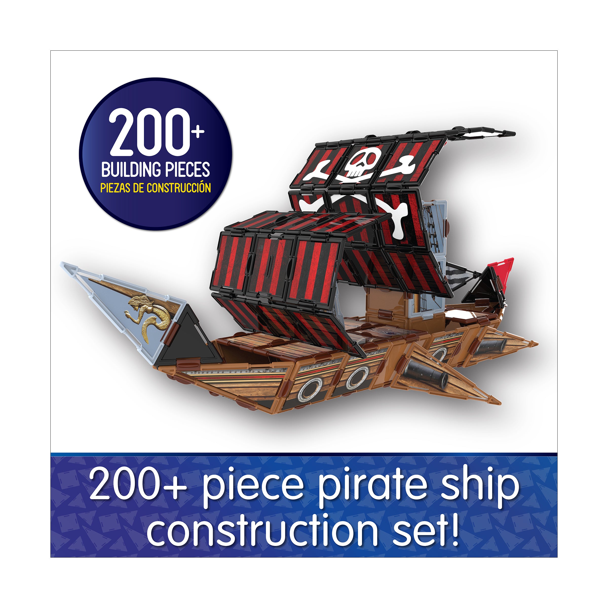 Techno Tiles Pirate Ship Construction Set - 200+ Pieces - Image 4