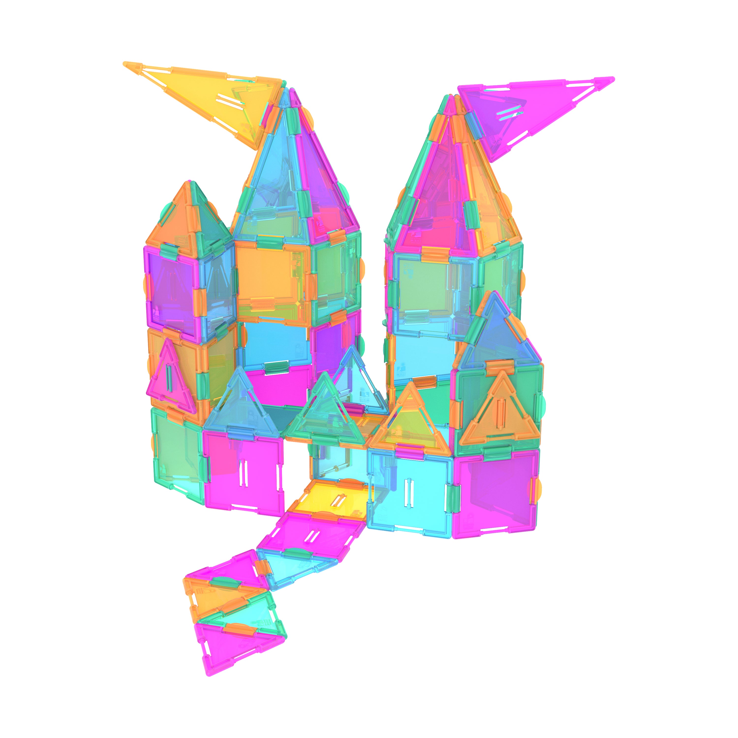 Alternative view of Techno Tiles Geometric Snap & Build Pastel Set - 240+ Pieces