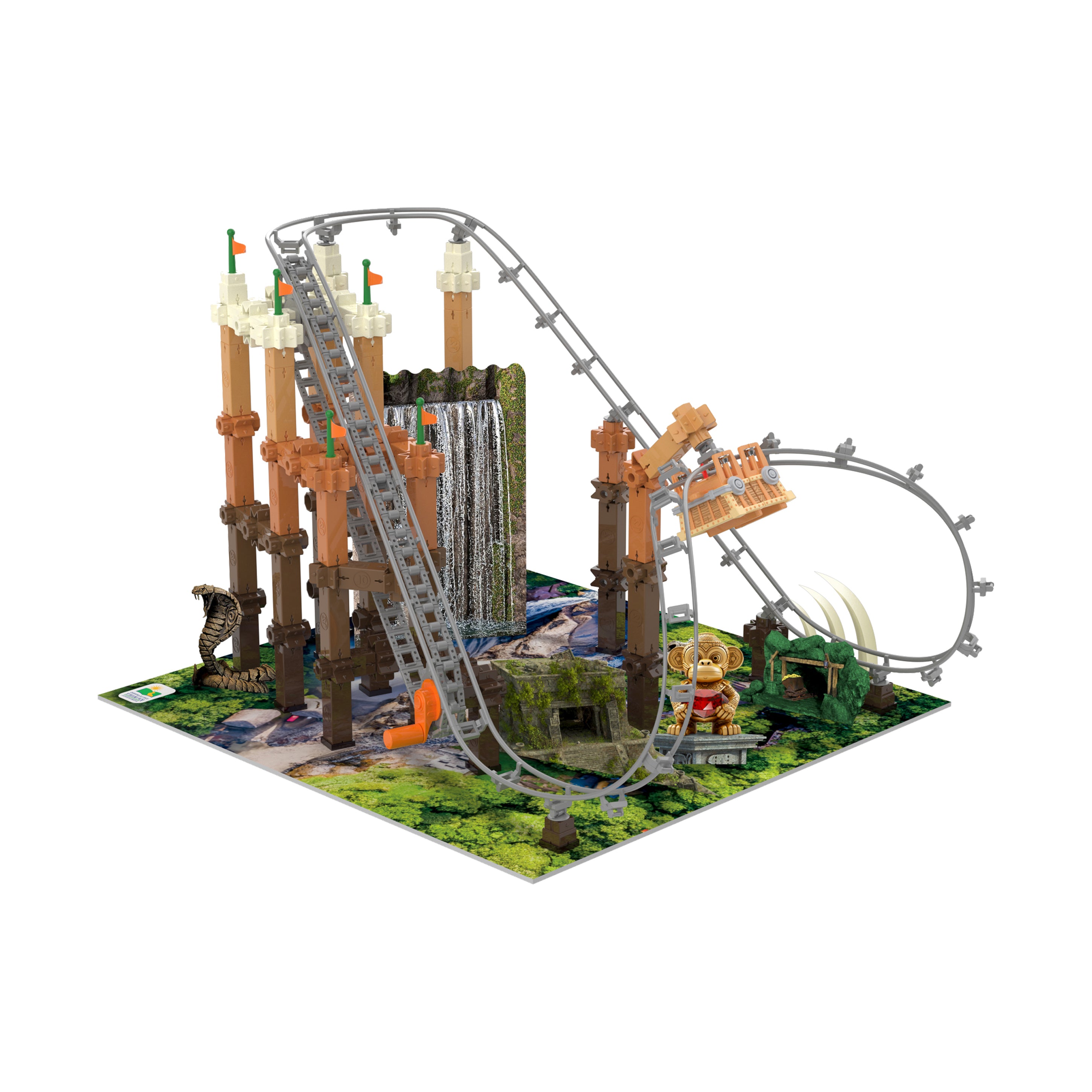 Alternative view of Techno Trax Mineshaft Roller Coaster Building Set - 150+ Pieces
