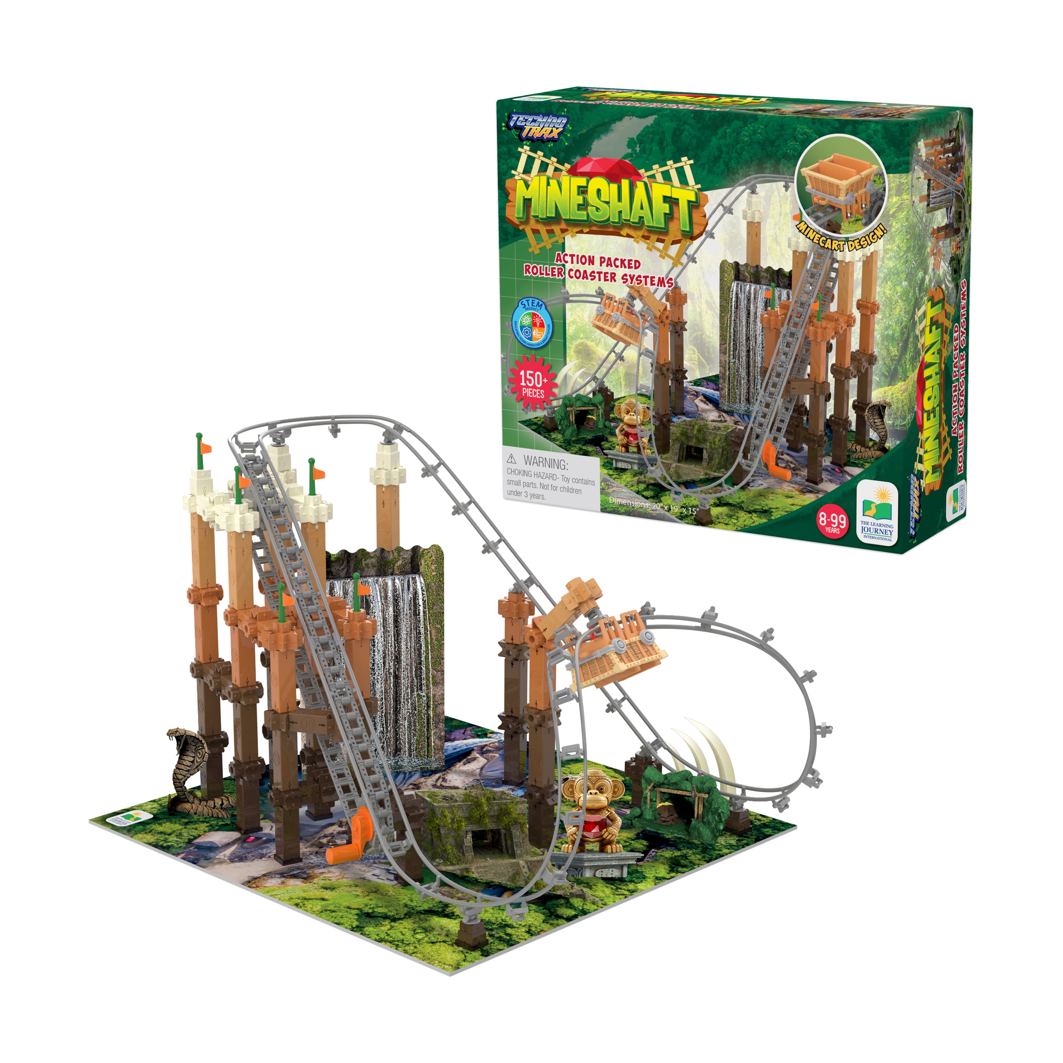 Techno Trax Mineshaft Roller Coaster Building Set - 150+ Pieces - Image 3