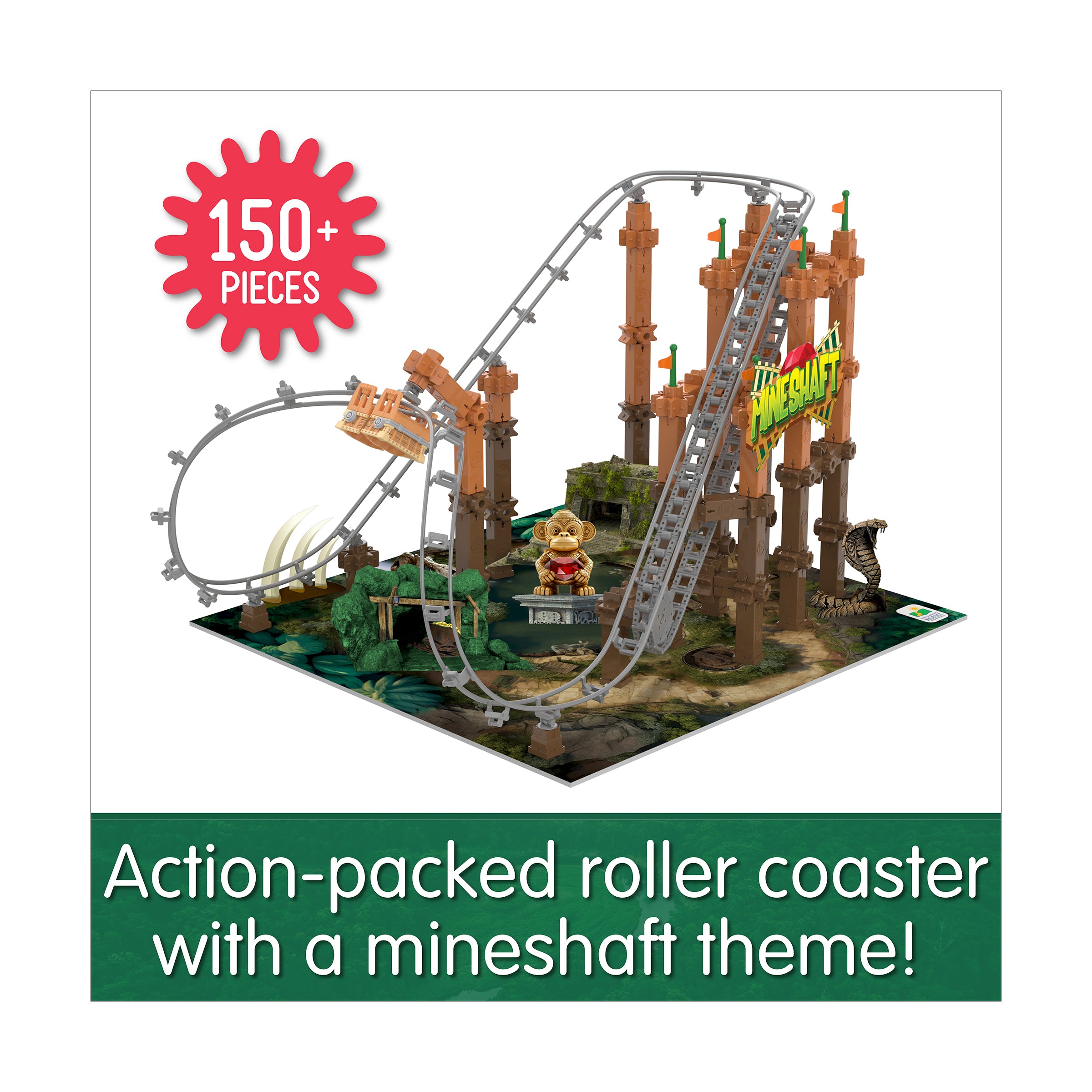 Techno Trax Mineshaft Roller Coaster Building Set - 150+ Pieces - Image 4