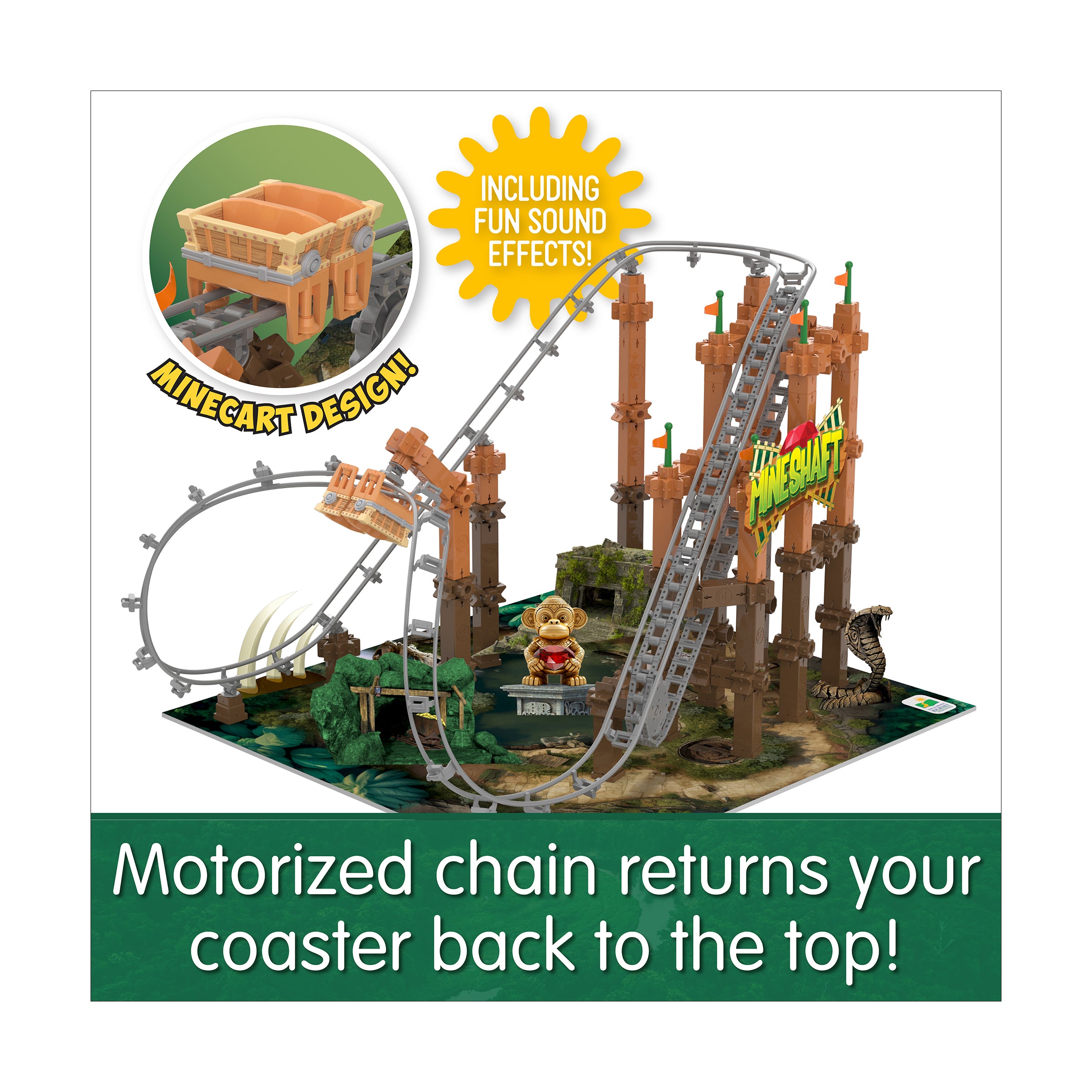 Techno Trax Mineshaft Roller Coaster Building Set - 150+ Pieces - Image 5