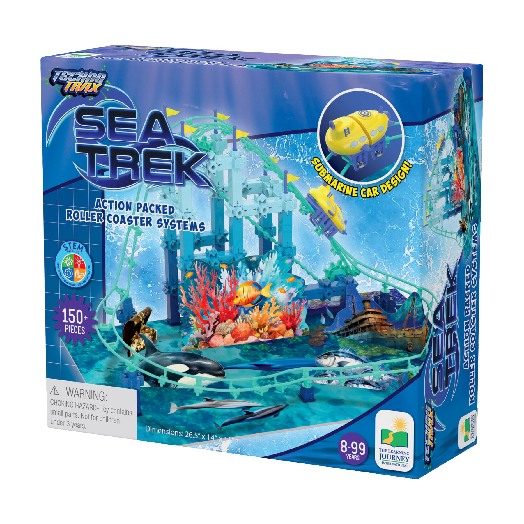 Techno Trax Sea Trek Roller Coaster Building Kit - 150+ Pieces