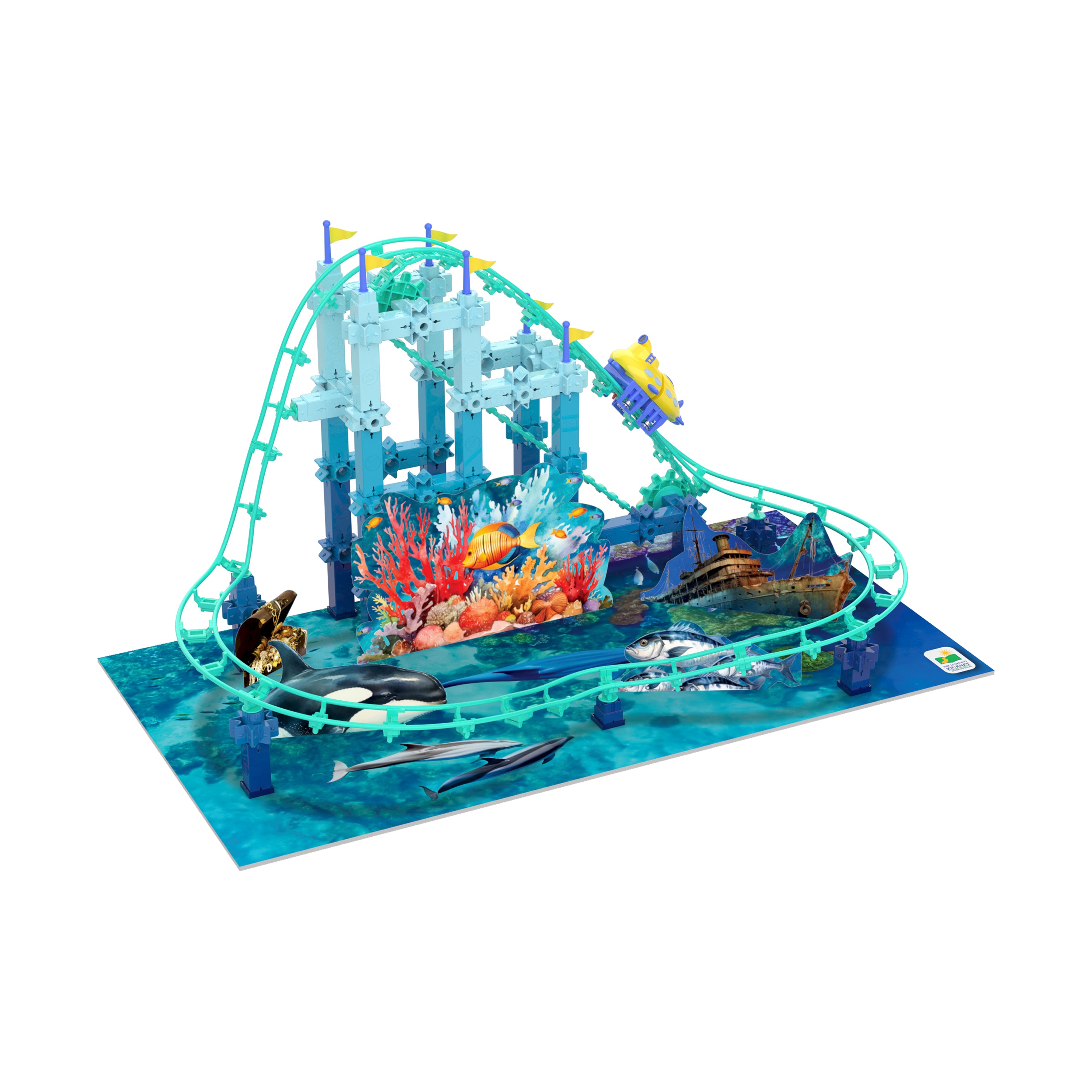 Alternative view of Techno Trax Sea Trek Roller Coaster Building Kit - 150+ Pieces