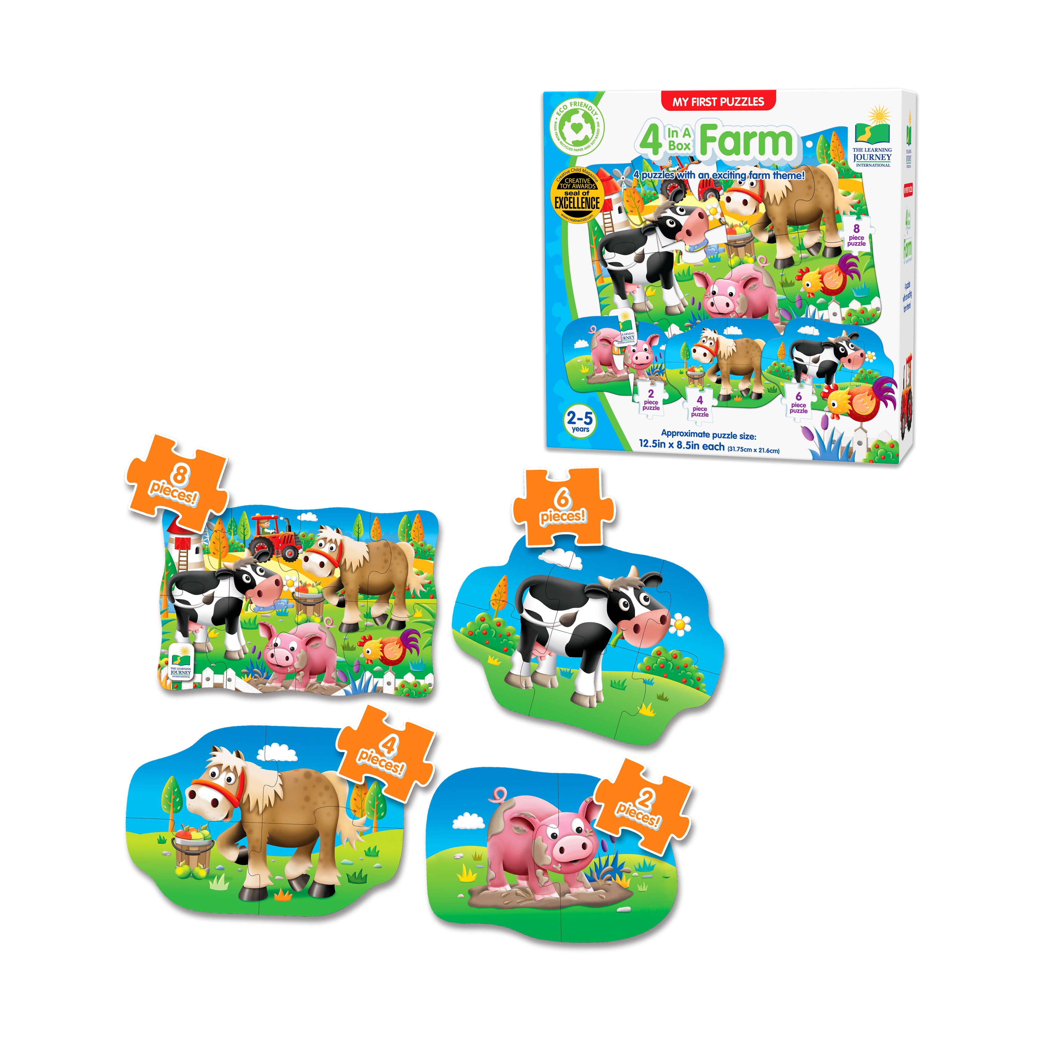 My First Puzzles - Farmyard Friends 4-Pack Puzzle Set - Image 3