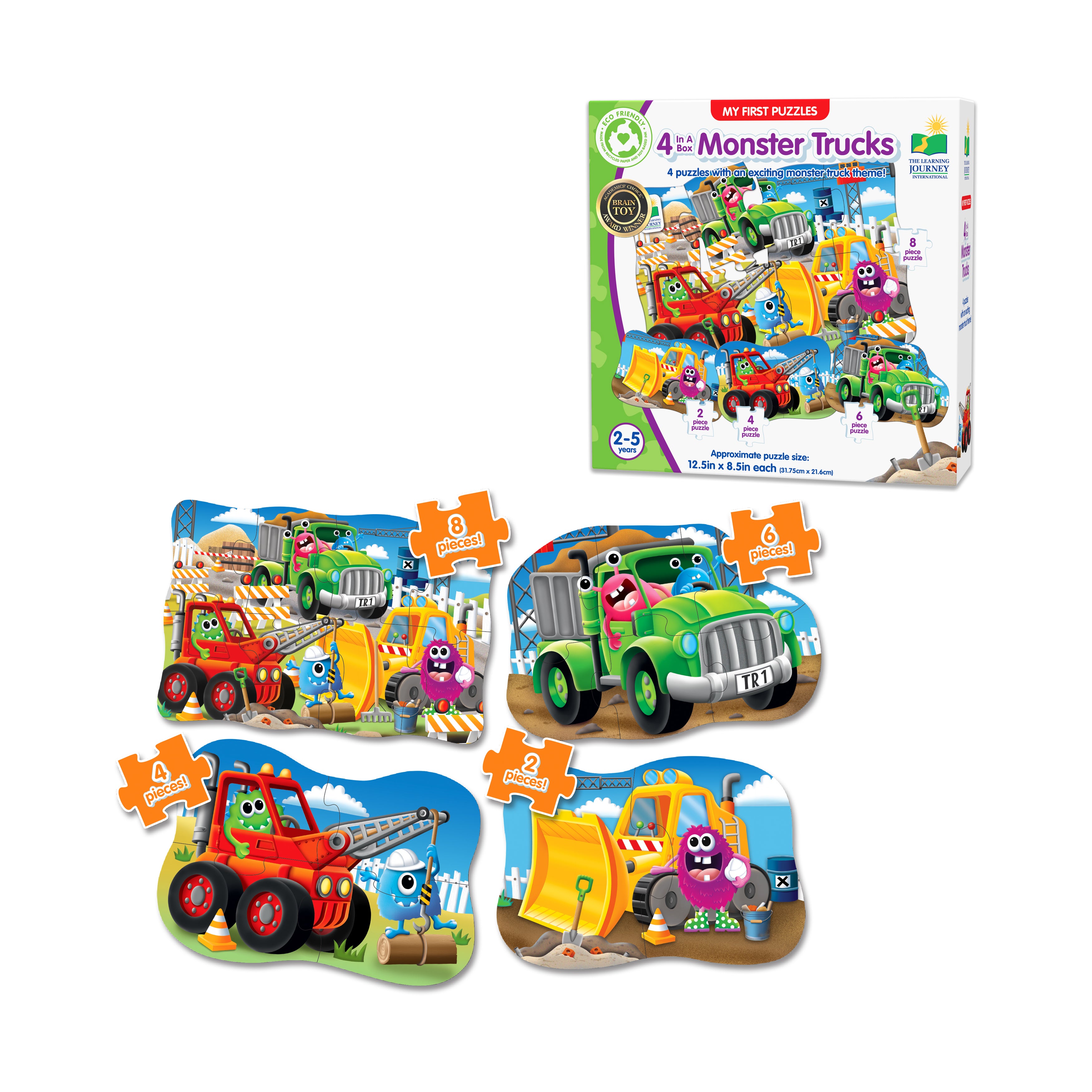 My First Puzzles - Monster Trucks 4-Pack Puzzle Set - Image 3