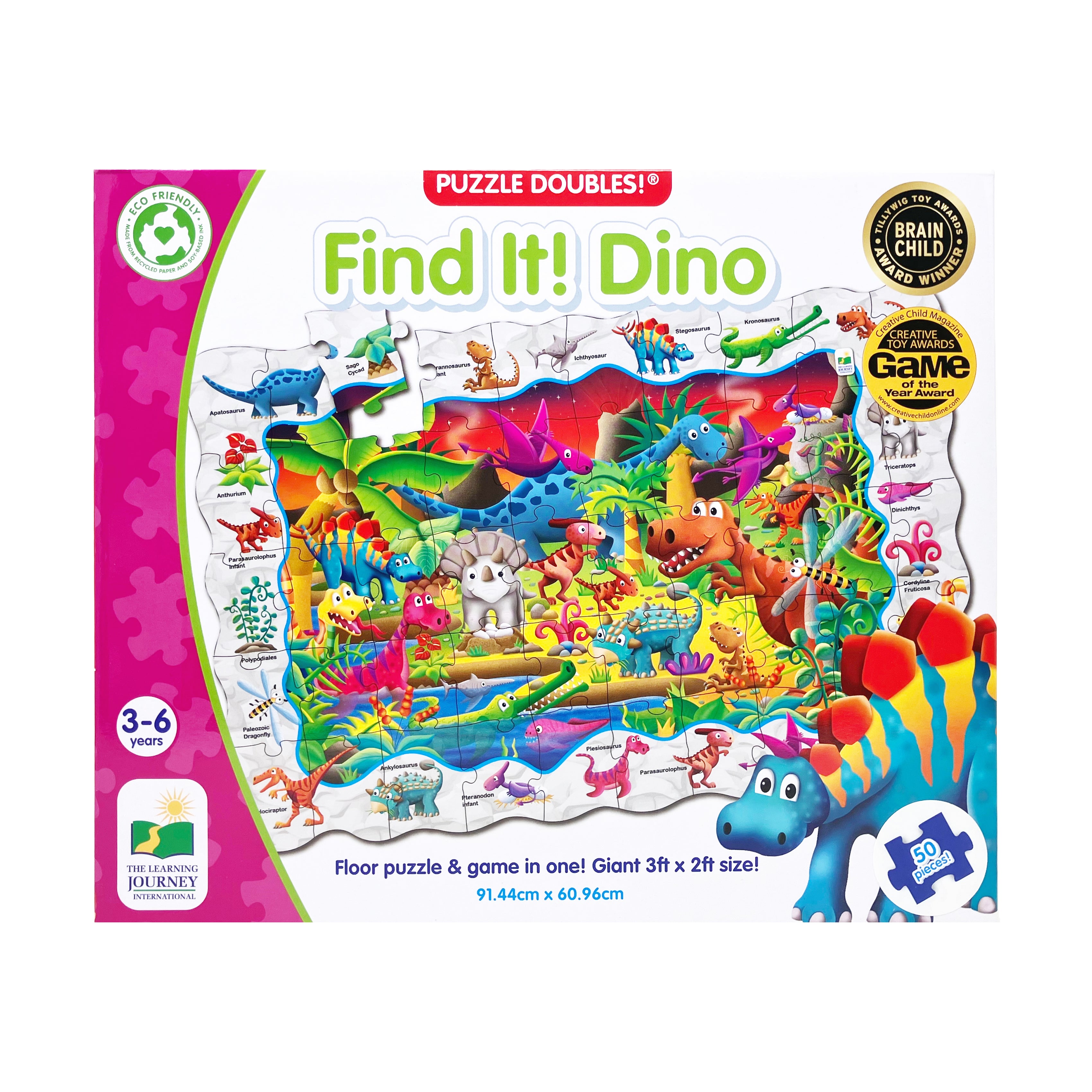 Alternative view of Puzzle Doubles! Find It! Dino Floor Puzzle - 50 pc