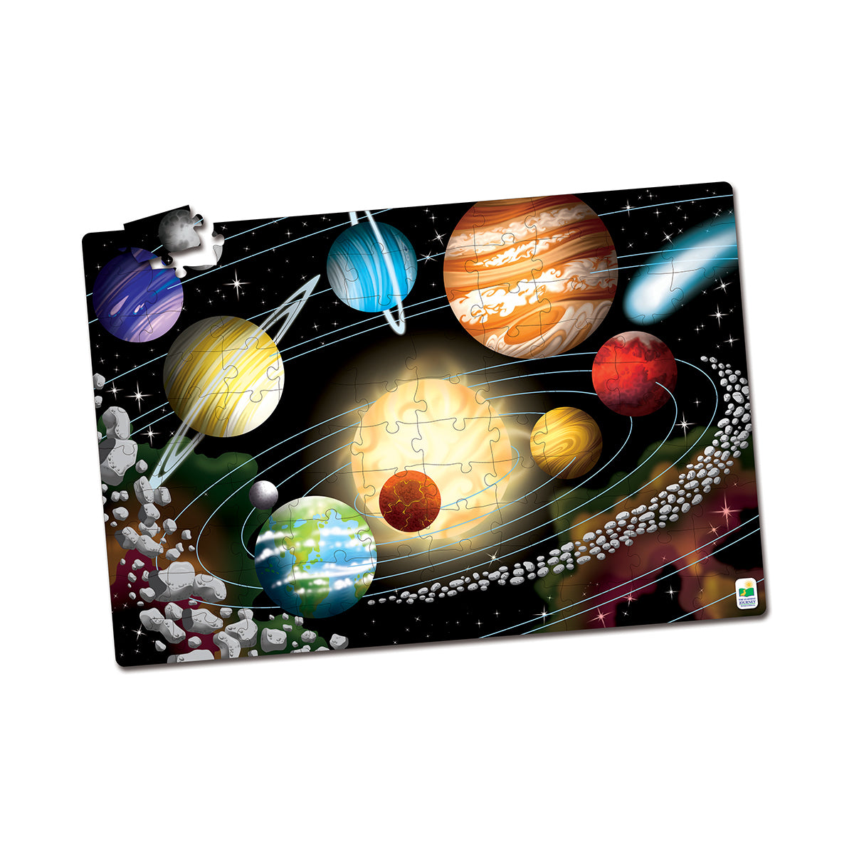 Alternative view of Puzzle Doubles! Glow in the Dark Space Floor Puzzle - 100 pc