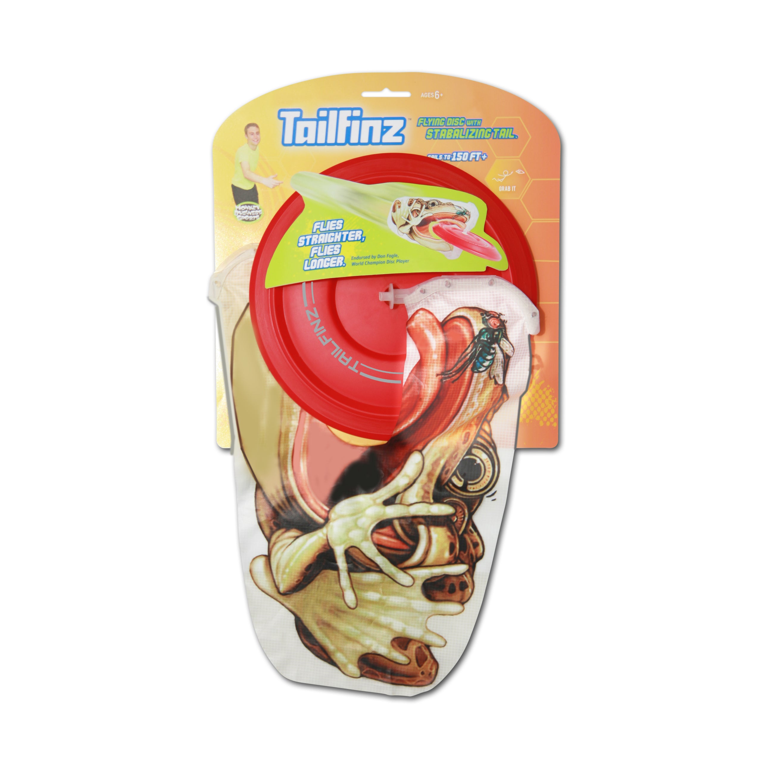 Alternative view of Tailfinz Colorful Flying Disc with Stabilizing Tail