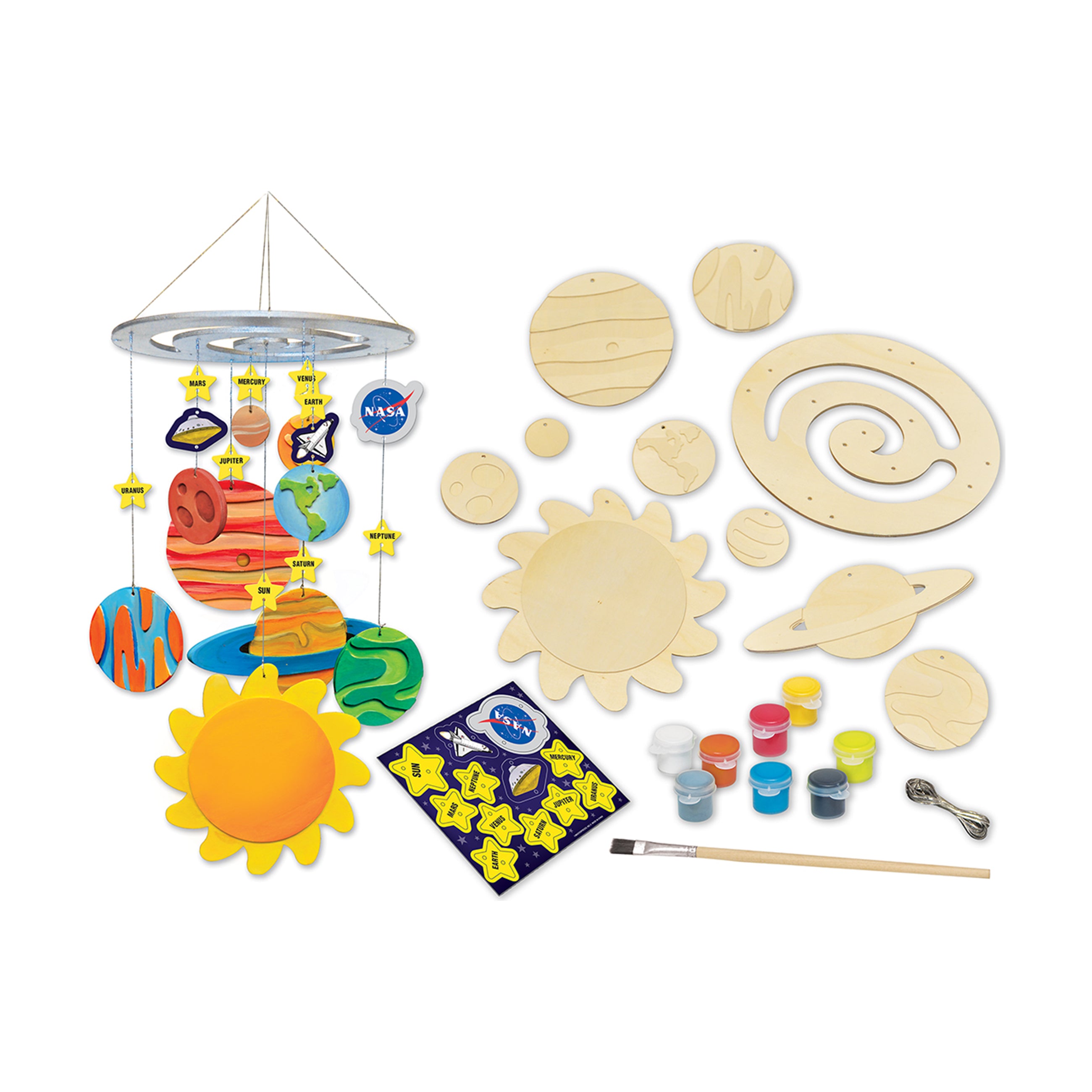 Works of Ahhh... NASA Solar System Mobile Wood Paint Kit - Image 3