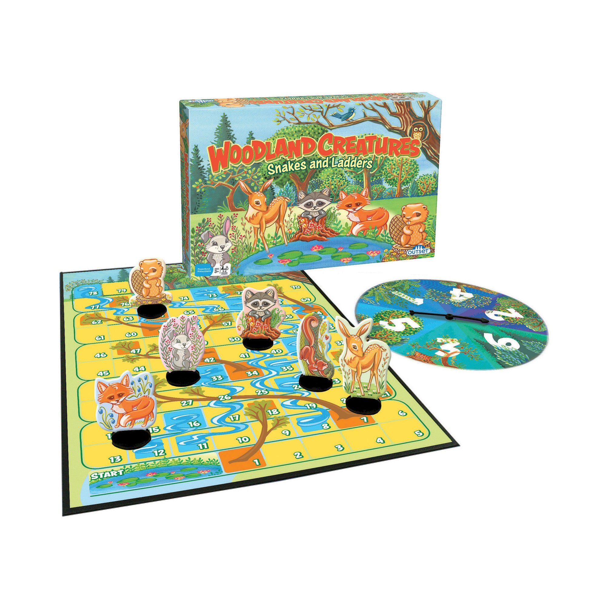 Alternative view of Woodland Creatures Snakes and Ladders Family Board Game