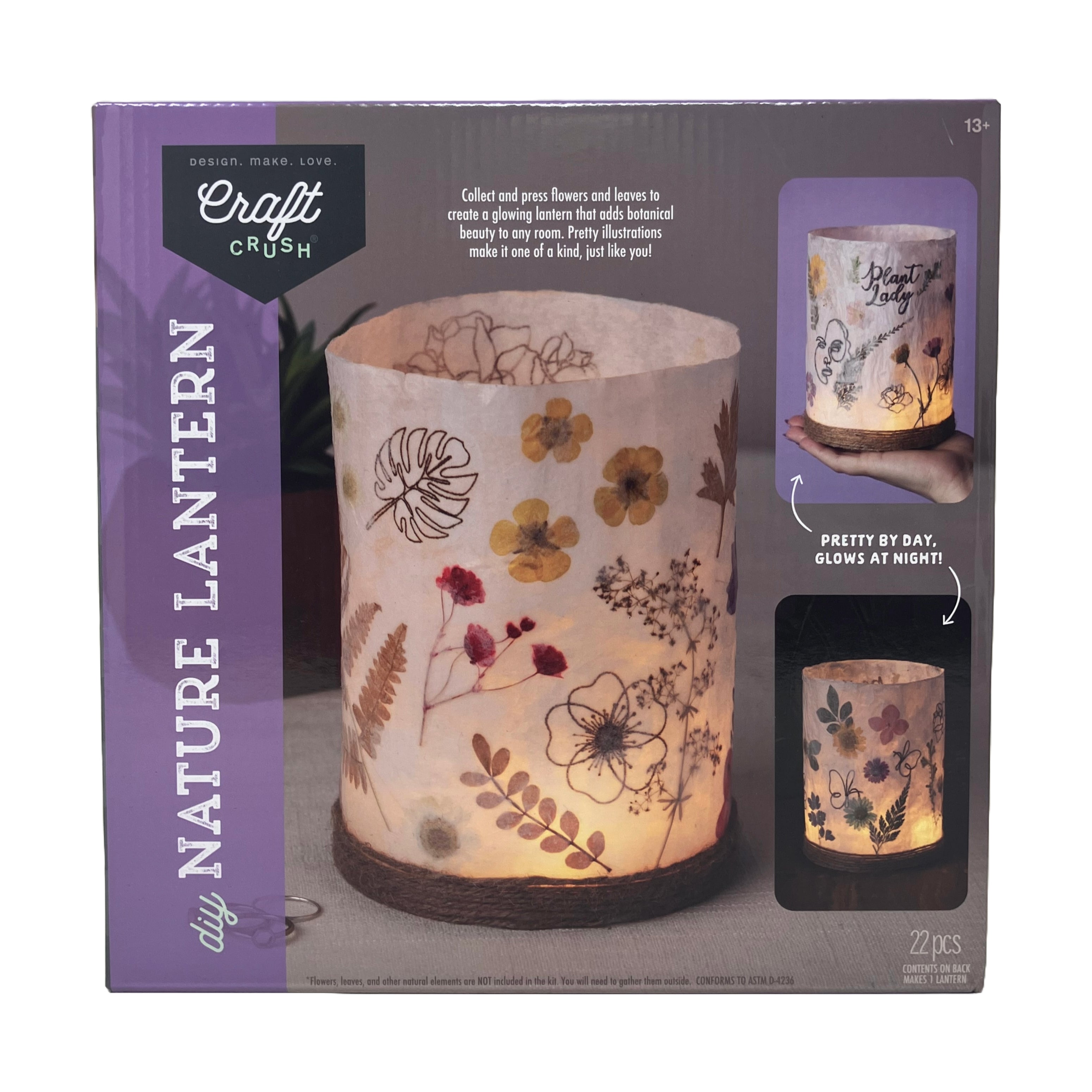 Craft Crush Nature-Inspired DIY Lantern Kit - Create Your Own Floral Masterpiece - Image 5