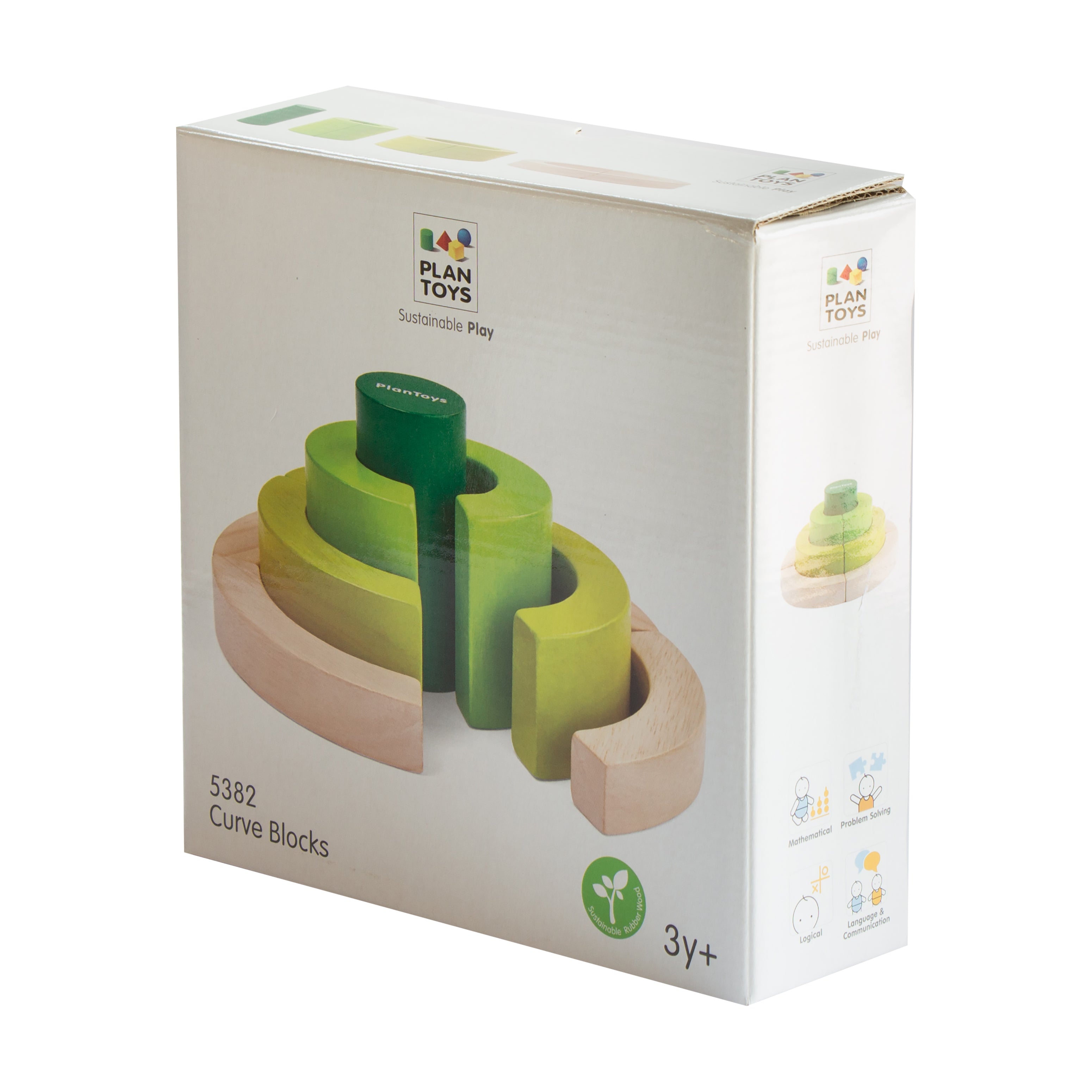 Alternative view of Plan Toys Colorful Curve Blocks Set - Educational Circle Building Game