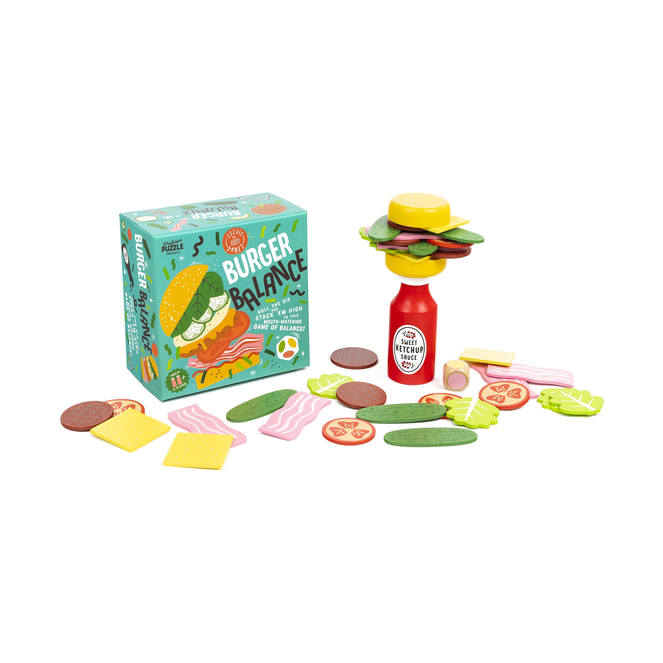 Alternative view of Burger Balance Family Stacking Game by Professor Puzzle