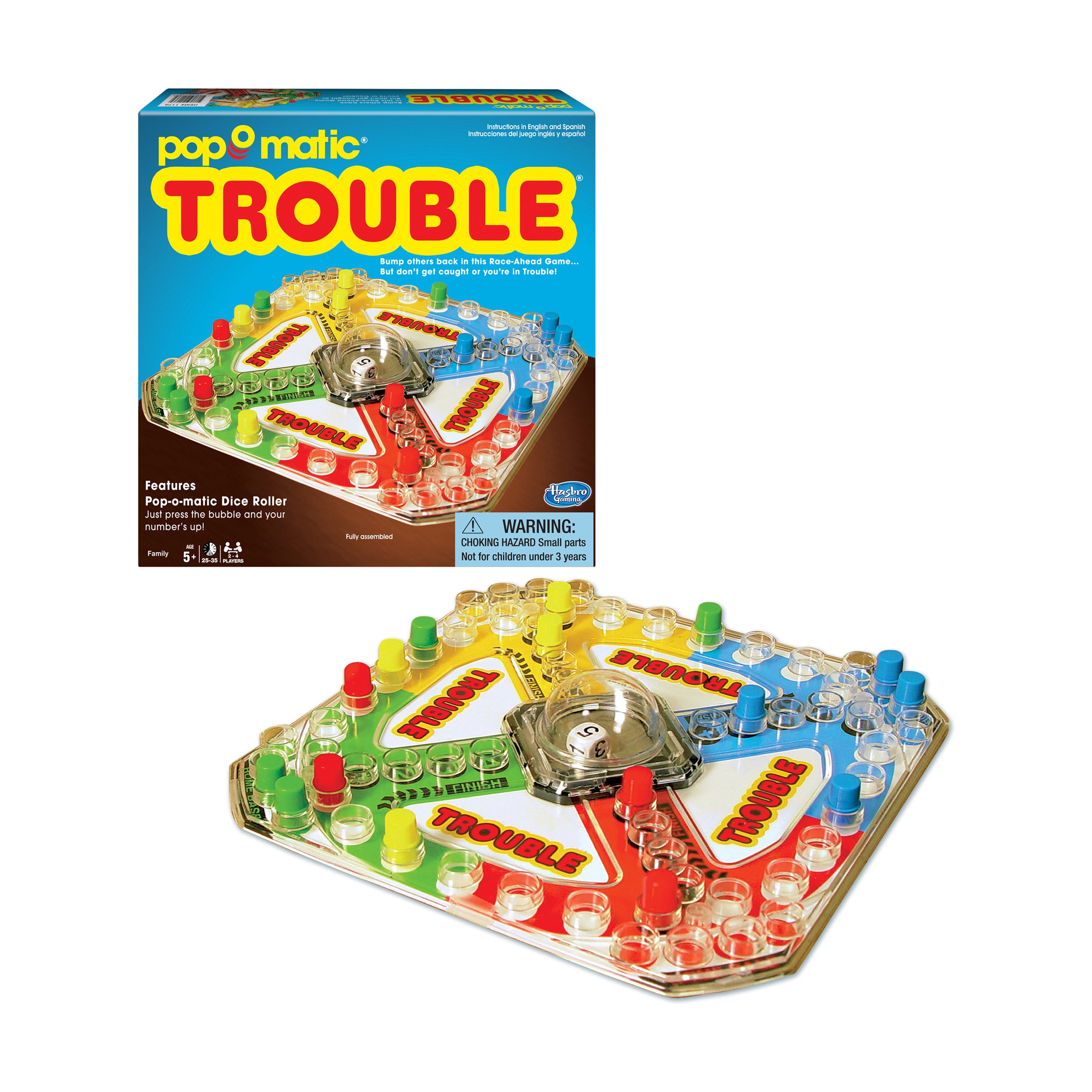 Alternative view of Classic Trouble Pop-O-Matic Board Game