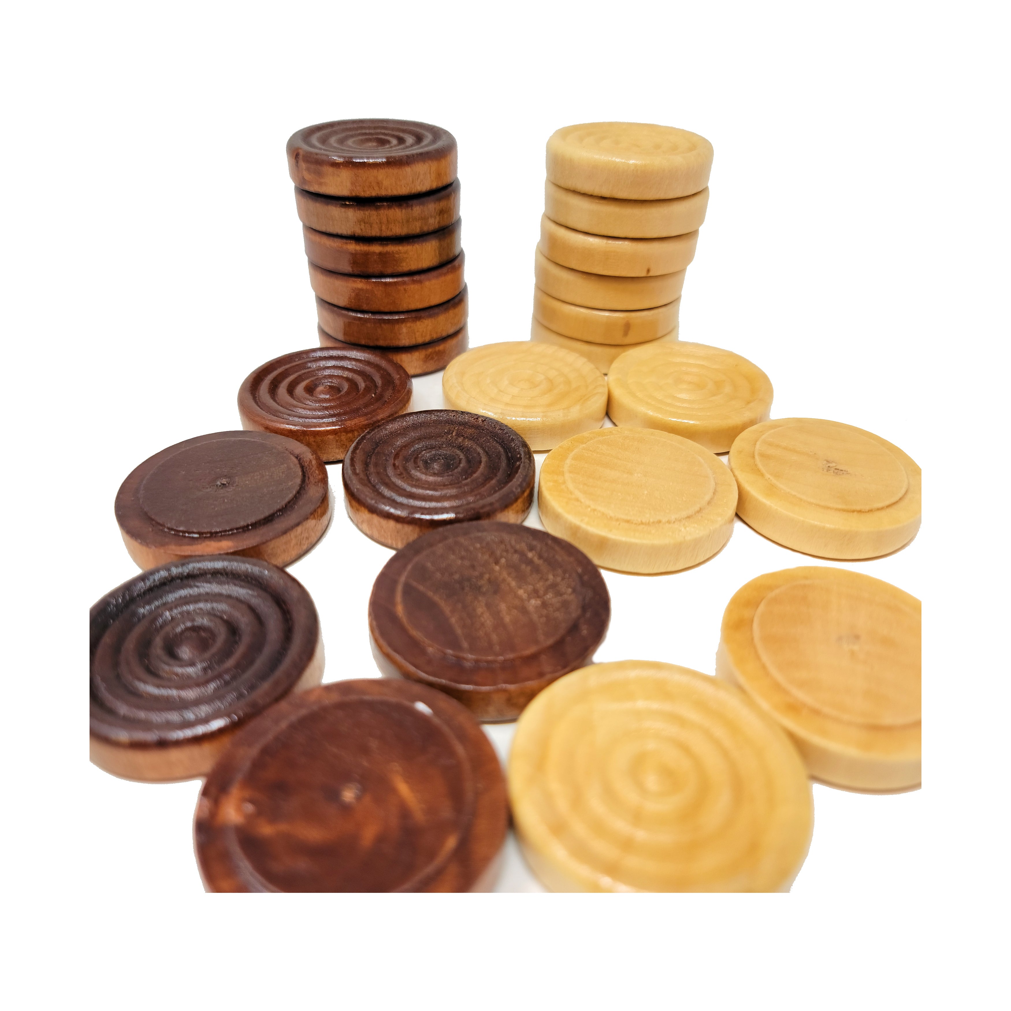 Royal Rumble 24-Set Stackable Wood Grooved Checkers, 1.5 Inch - Image 3