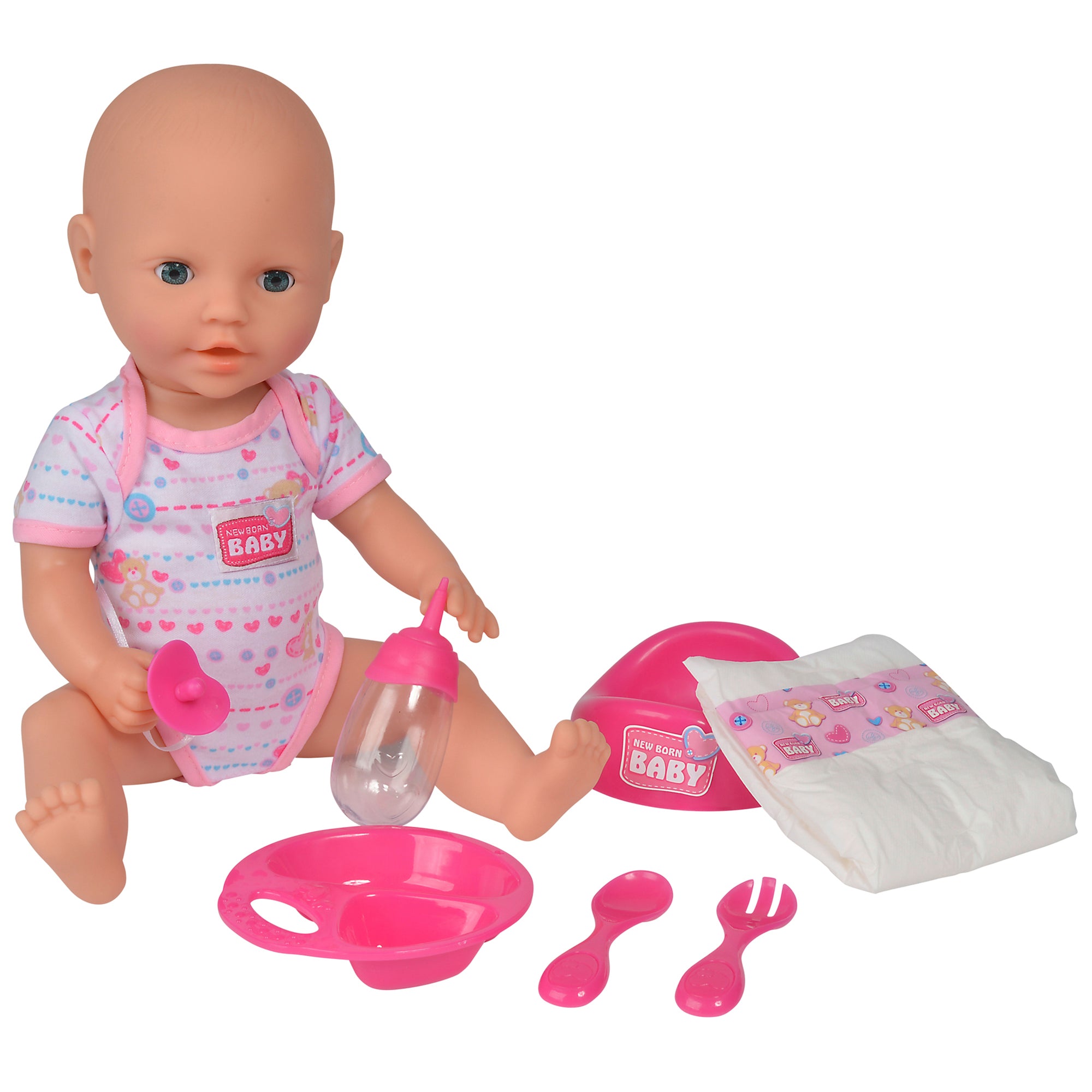 Alternative view of Simba Toys 15" Drink & Wet Baby Doll Set - Pink Heart Onesie