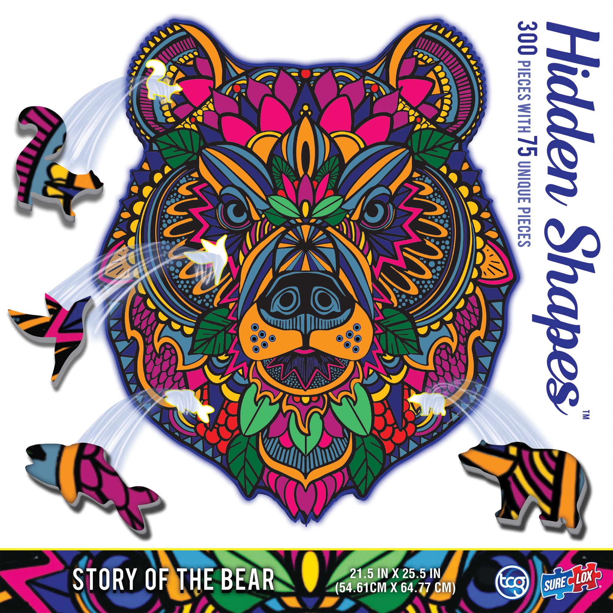 Enchanted Wilderness Bear-Shaped Jigsaw Puzzle - 300 pc - Image 3