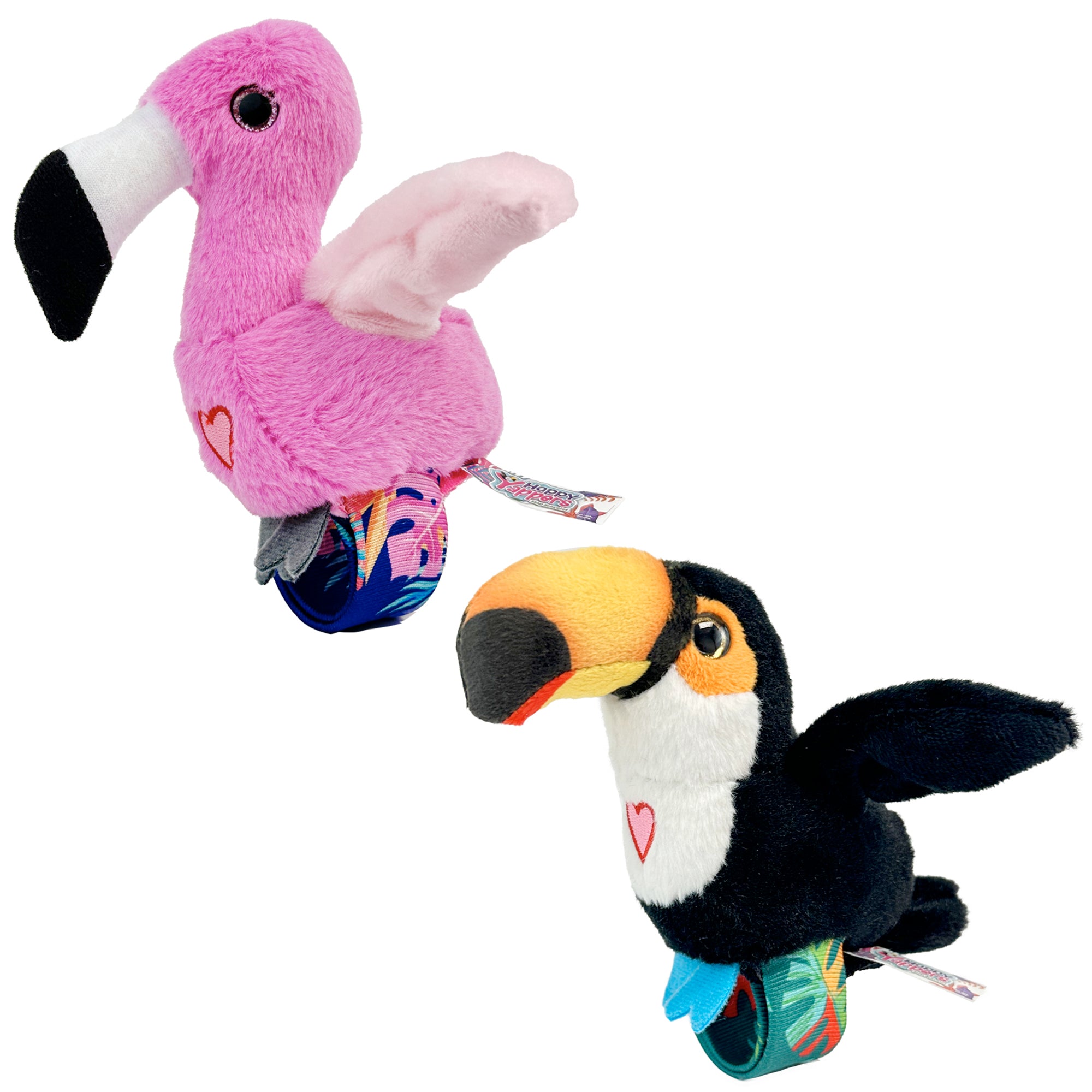 Happy Yappers Interactive Plush Birds - Toucan & Flamingo 2 Pack
