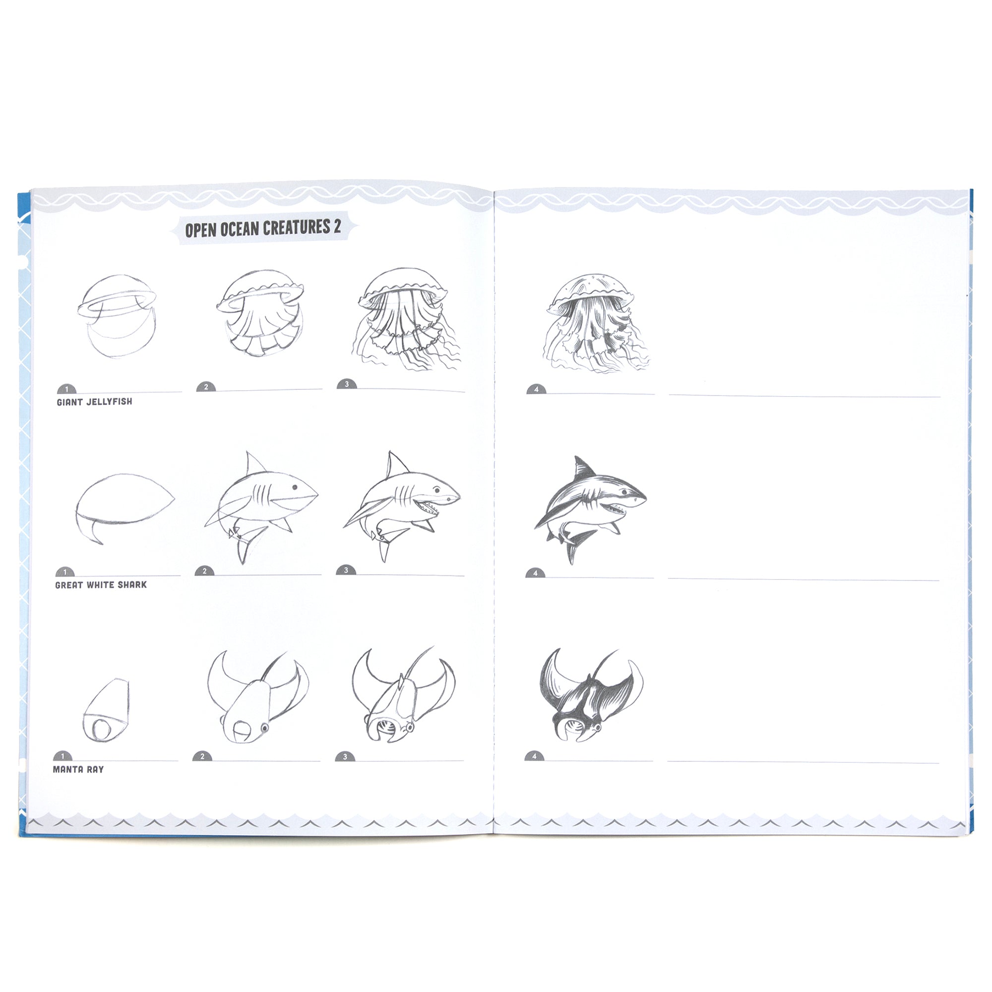 eeBoo Under the Sea Drawing Kit - 32 Pages + 50 Stickers - Image 3