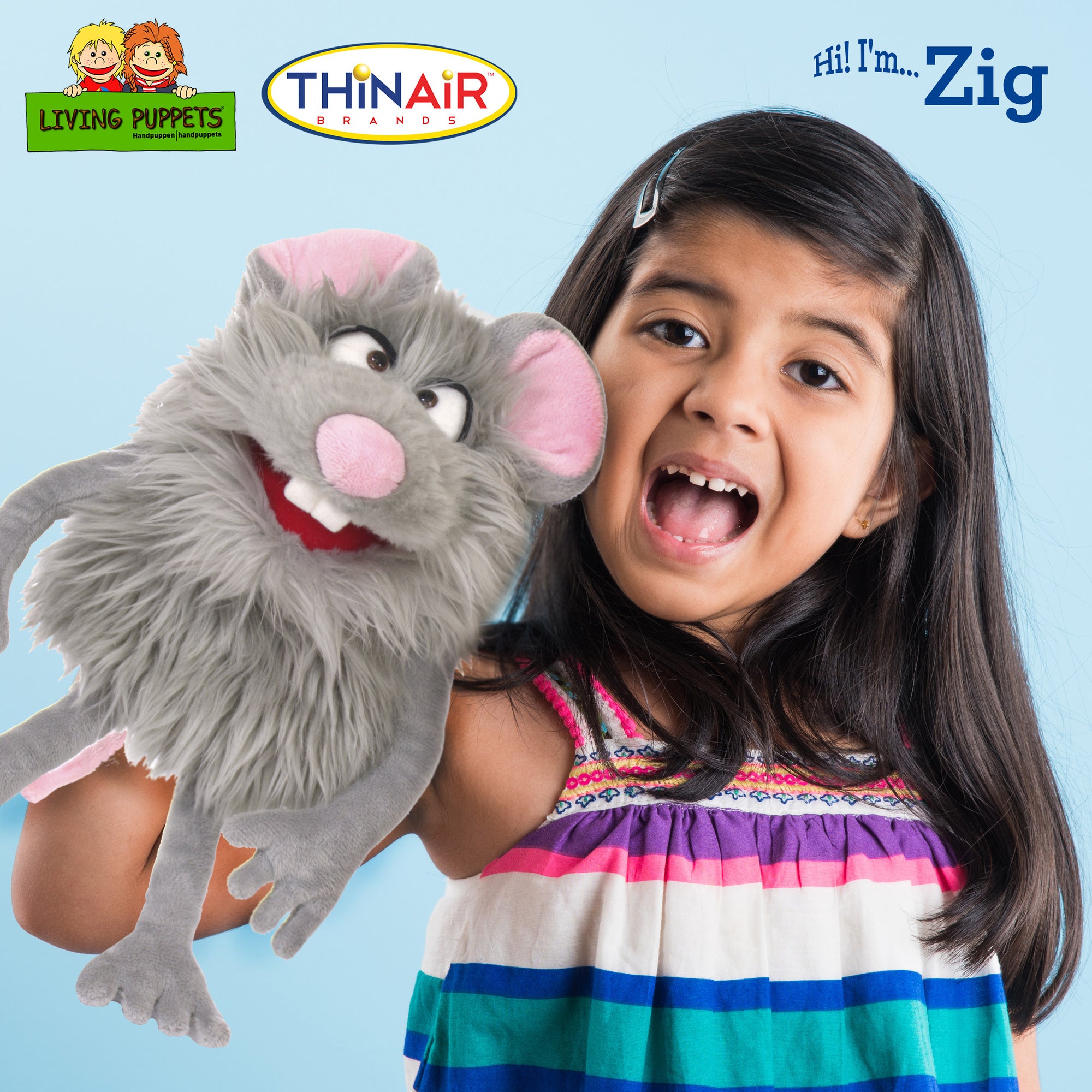 Living Puppets Handcrafted Zig the Friendly Monster - 14" Plush Hand Puppet - Image 3