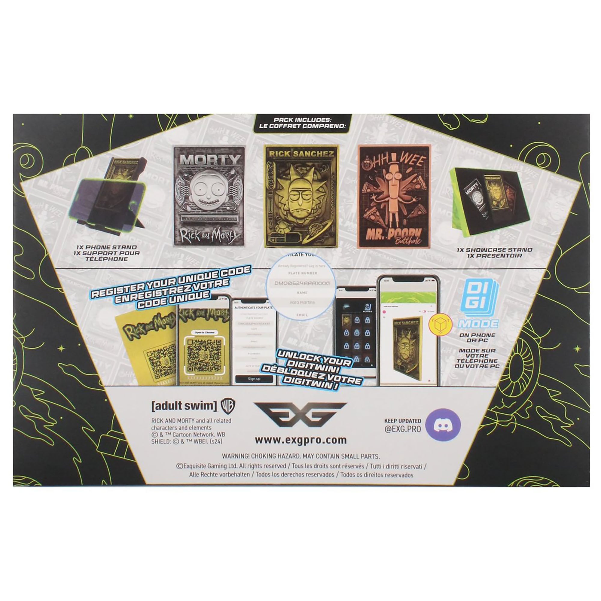 Alternative view of Exquisite Gaming Rick & Morty Digiplate Starter Pack with 3 Collectible Metal Cards & Phone Stand
