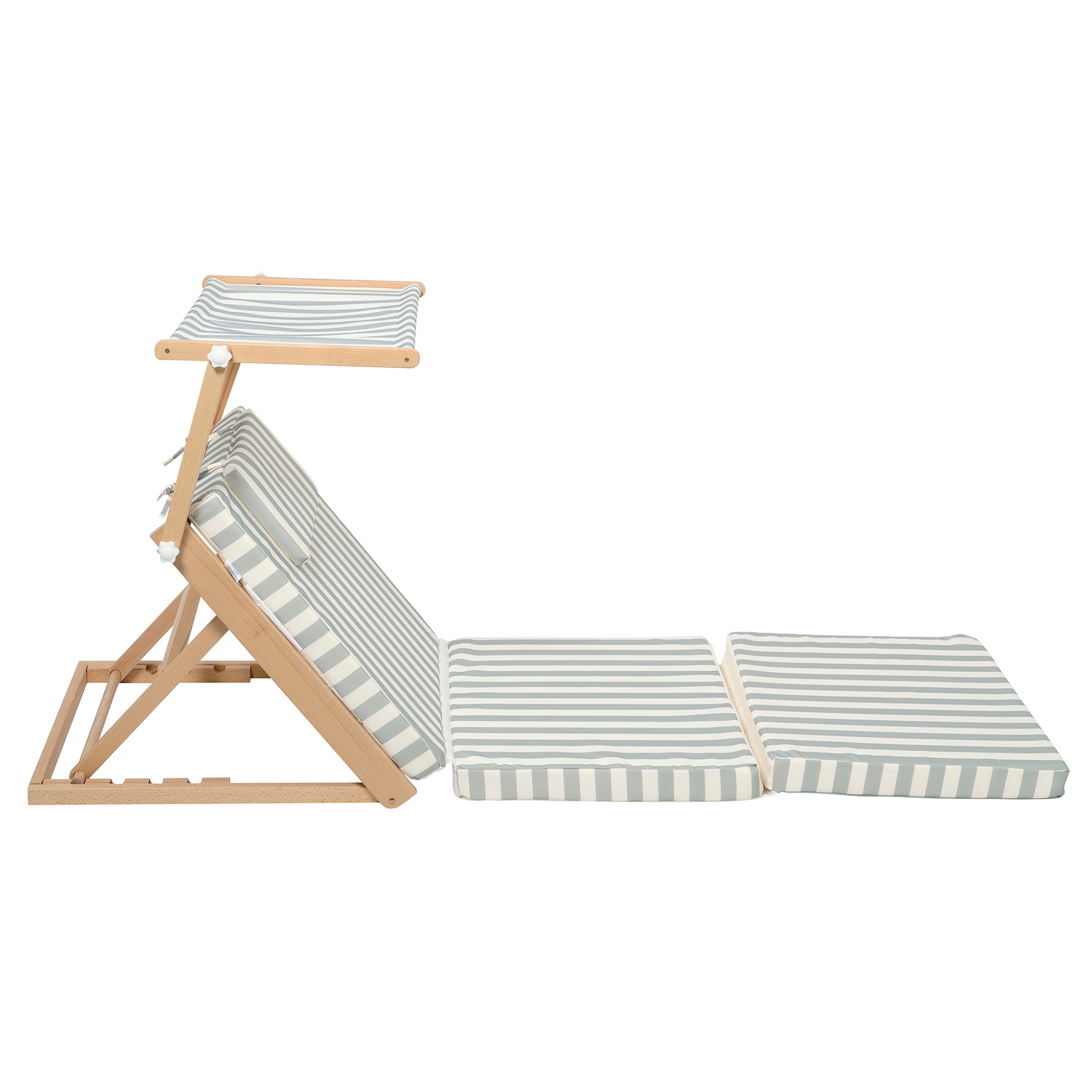 Alternative view of Sunnylife La Palma Pool House Daybed - Sage Stripe with Sun Shade